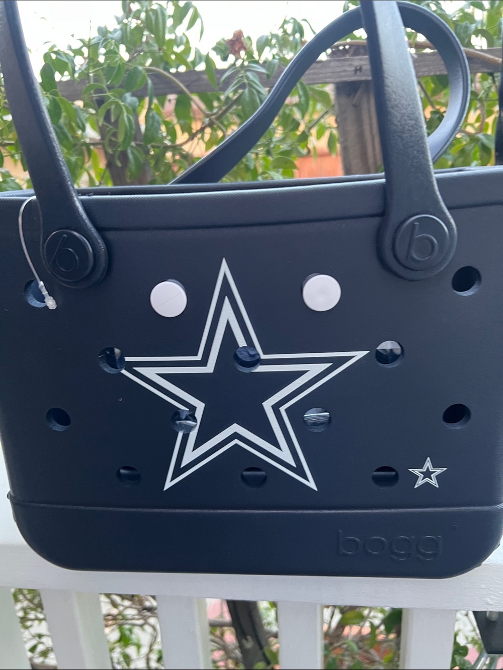NWOT BOGG BAG Navy Star Accent Tote Dallas Cowboy’s DARK BLUE - Picture 6 of 9